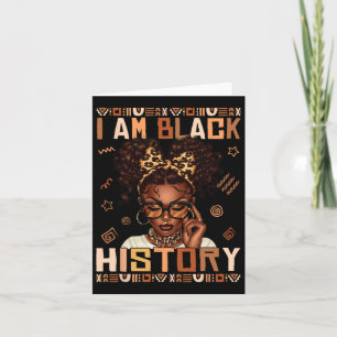 I Am Black History Black Women Afro Hair Messy Bun Card