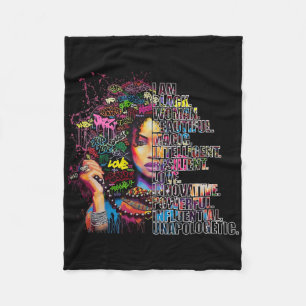 I Am Black History Bold Brilliant Strong Black Que Fleece Blanket
