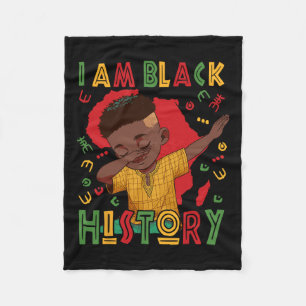 I Am Black History Boy Black History Month Fleece Blanket