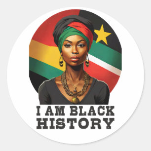 I am Black History Classic Round Sticker