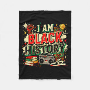 I Am Black History Culture Pride Design Fleece Blanket