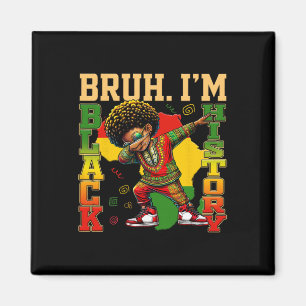 I Am Black History Dabbing Afro Men Boy Black Hist Magnet