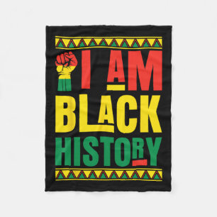 I Am Black History  Fleece Blanket