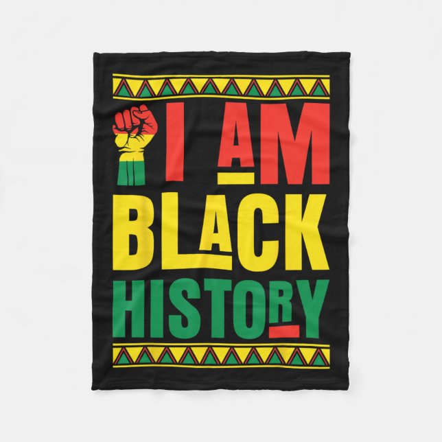 I Am Black History  Fleece Blanket (Front)