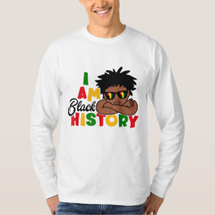 I Am Black History for Kids Boys Black History Mon T-Shirt