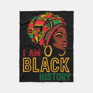 I Am Black History Girl African American Juneteent Fleece Blanket