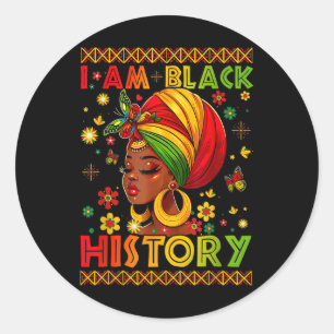 I Am Black History Juneteenth African American Bla Classic Round Sticker