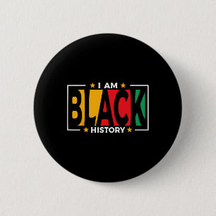 I Am Black History - Kids Black History Month 6 Cm Round Badge