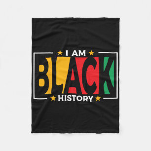 I Am Black History - Kids Black History Month Fleece Blanket