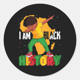 I Am Black History Kids Boys Men Black History Mon Classic Round Sticker