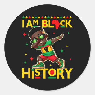 I Am Black History Kids Boys Men Black History Mon Classic Round Sticker