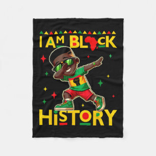 I Am Black History Kids Boys Men Black History Mon Fleece Blanket