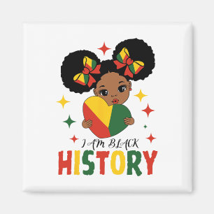 I Am Black History Kids Girls Heart Black History Magnet