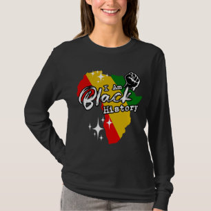 I Am Black History Map African Black History T-Shirt