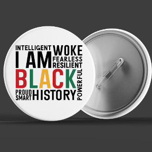 I Am Black History Month 6 Cm Round Badge