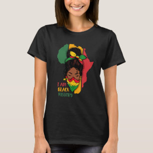 I Am Black History Month Africa Map & Black Queen  T-Shirt