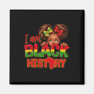I Am Black History Month African American Afro Hai Magnet