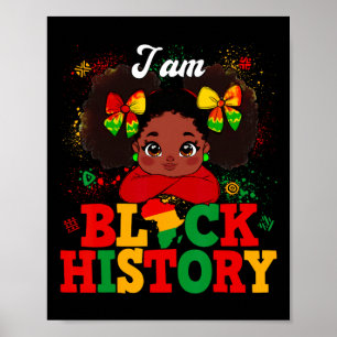 I Am Black History Month African American Afro Hai Poster
