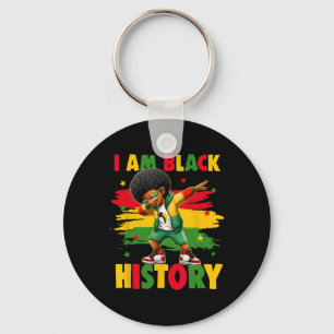 I Am Black History Month African American Dabbing Key Ring
