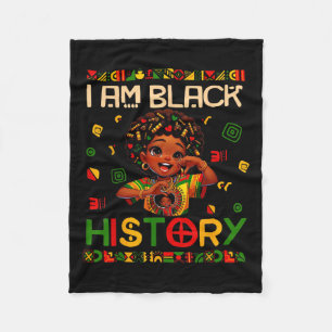 I Am Black History Month African American For Girl Fleece Blanket