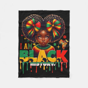I Am Black History Month African American For Girl Fleece Blanket