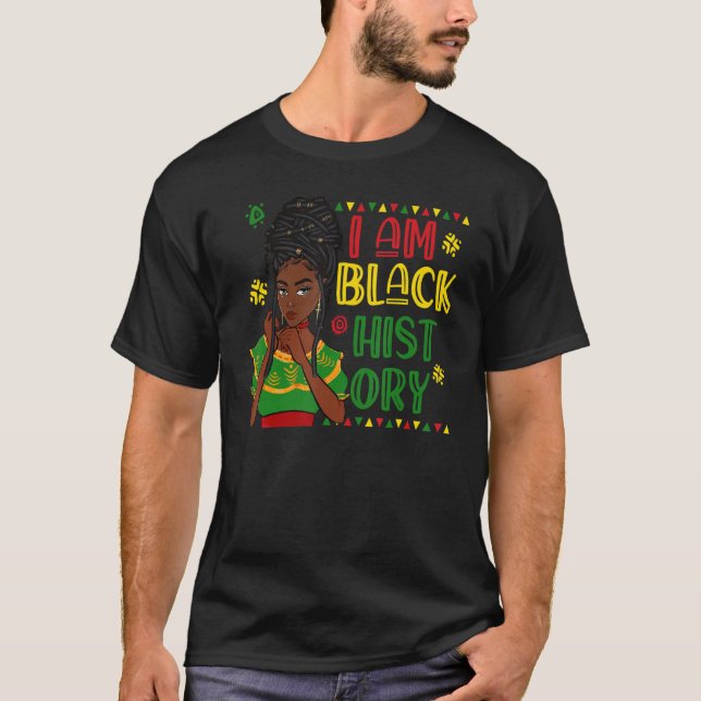 I Am Black History Month African American Kids Gir T-Shirt (Front)