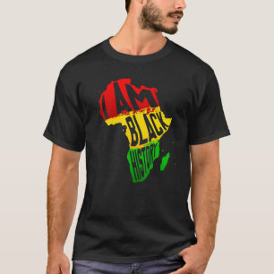 I Am Black History Month African American Map Mela T-Shirt