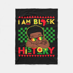 I Am Black History Month African American Pride Bo Fleece Blanket