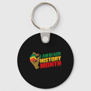 I Am Black History Month African American Pride Key Ring