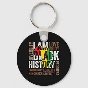 I Am Black History Month African American Women Me Key Ring