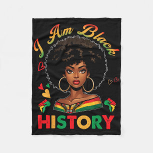 I Am Black History Month African American Womens G Fleece Blanket