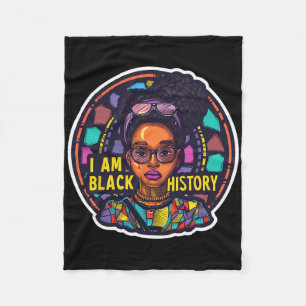 I Am Black History Month African Pride Black Fist  Fleece Blanket