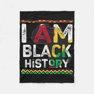I Am Black History Month African Pride Design Fleece Blanket