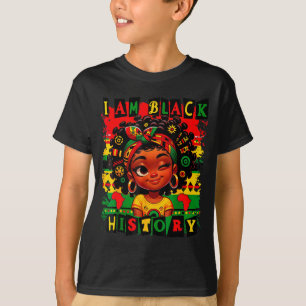 I Am Black History Month Black Melanin Kids Girls T-Shirt