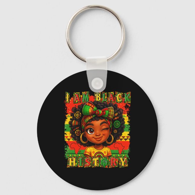 I Am Black History Month Black Pride African Ameri Key Ring (Front)