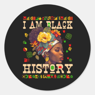 I Am Black History Month Celebration African Ameri Classic Round Sticker