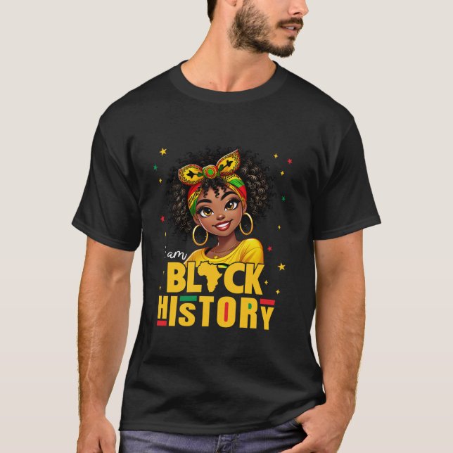 I Am Black History Month Coquette Bow African Amer T-Shirt (Front)