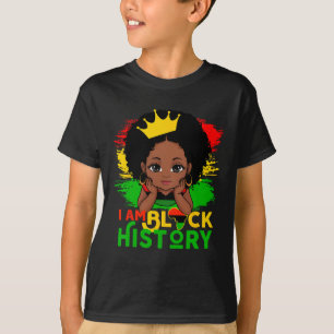I Am Black History Month Cute Melanin Girl Kids To T-Shirt