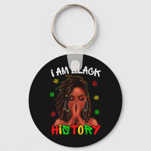 I Am Black History Month Loc'd Girl Black Women Ce Key Ring