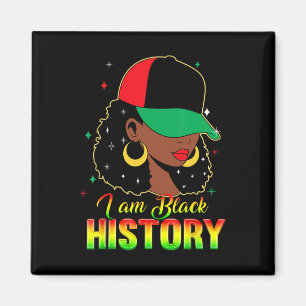 I Am Black History Month Loc'd Girl Black Women Ce Magnet