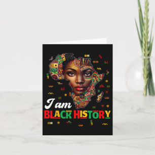 I Am Black History Month Map Africa African Pride Card