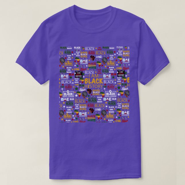 I Am Black History Month Pattern T-Shirt (Design Front)