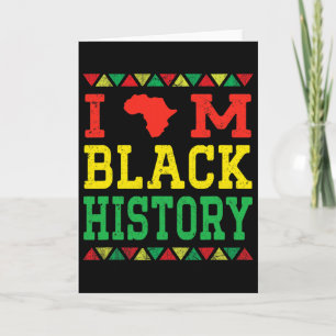 I Am Black History Month Roots Vintage Black Histo Card