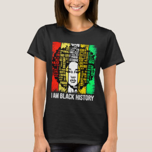 I Am Black History Month Sayings Red Gold Green St T-Shirt