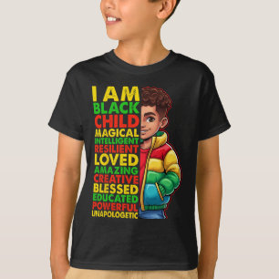 I Am Black History Month Shirt Kids Boys African A