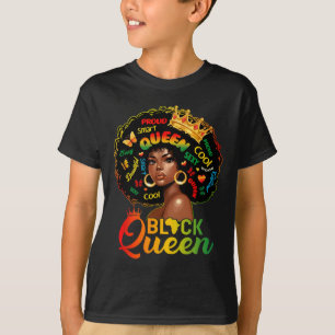 I Am Black History Month Women Girl Afro Black Que T-Shirt