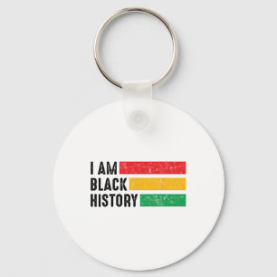 I Am Black History Month Women Girl Retro Groovy J Key Ring