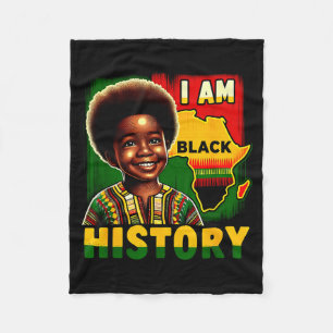 I Am Black History Month Youth Pride African Melan Fleece Blanket