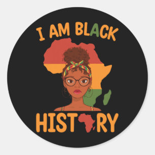 I Am Black History Mother's Day Juneteenth Indepen Classic Round Sticker