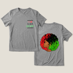 I am black history pan African flag afro women red Tri-Blend Shirt